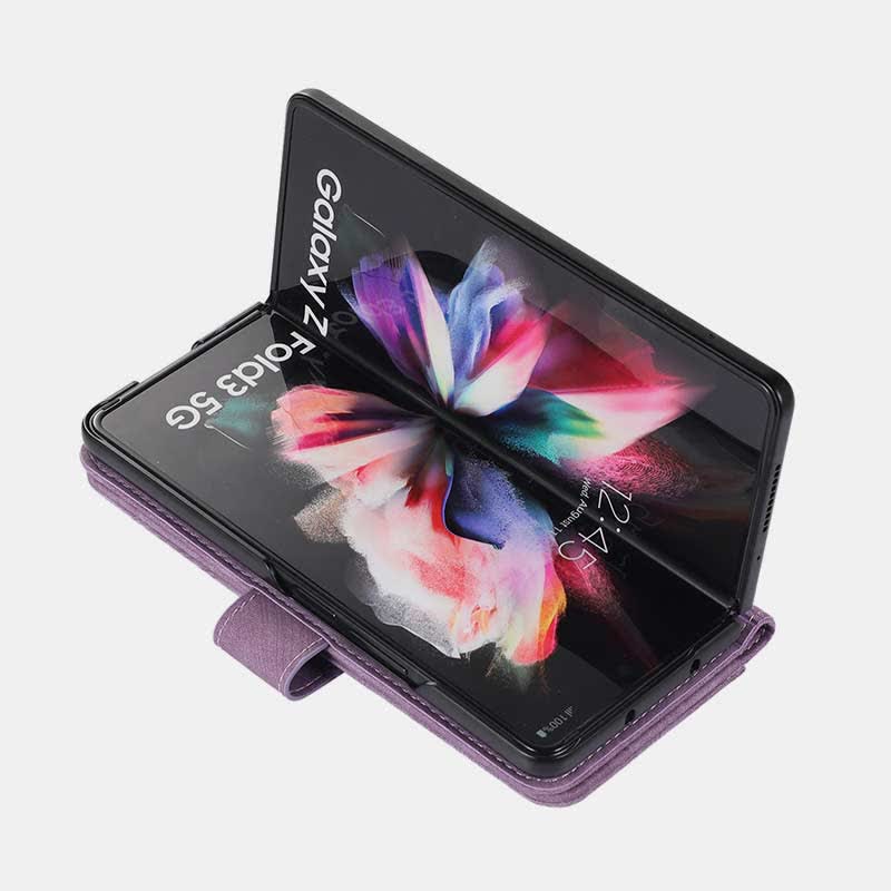 Brieftaschenhülle für Galaxy Z Fold 5/4/3 mit S-Pen-Halter und Umhängegurt