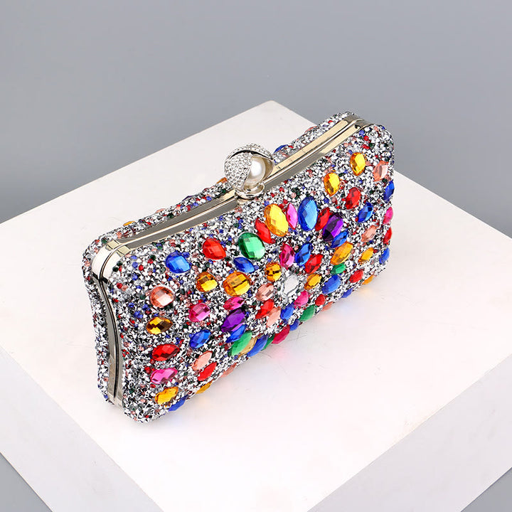 Mit Diamanten besetzte Dinner-Tasche für Party, modische Bankett-Abendtasche