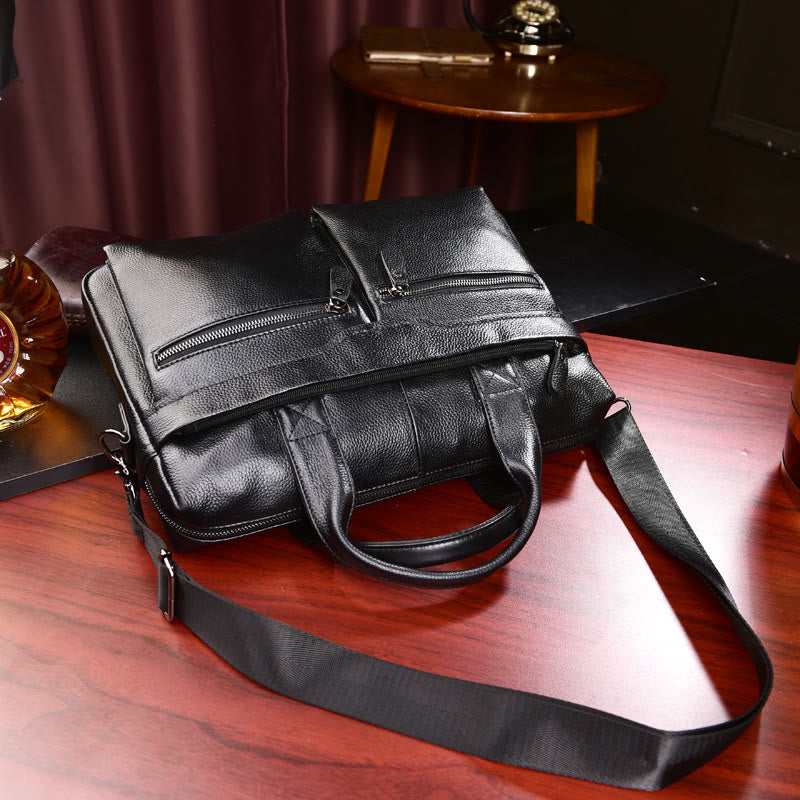 Business Aktentasche Messenger Bag für Herren aus echtem Leder Laptoptasche