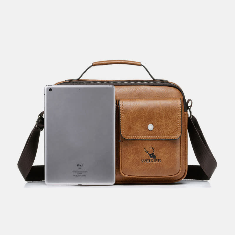 Herren Messenger Bag Wasserdichte Vintage Leder Aktentasche Satchel Umhängetasche