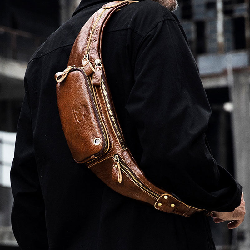 Retro Multi-Pocket Multifunktionale Sling Bag Hüfttasche