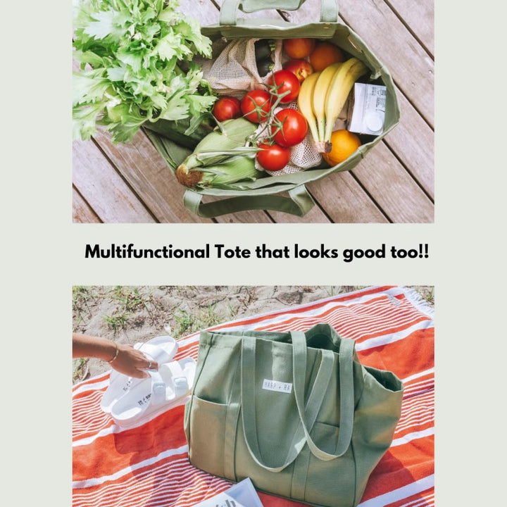 Faltbare große Canvas-Handtasche, minimalistische, praktische Umhängetasche für Damen