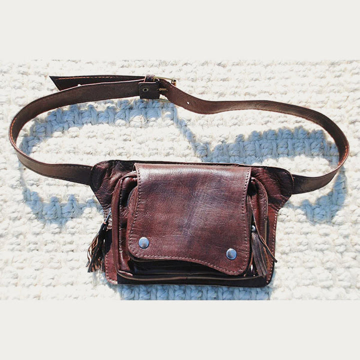 Retro Leder Hüfttasche Damen Schultertasche Hüftgürtel