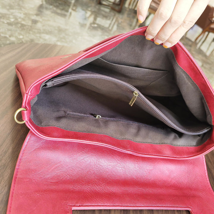 Umhängetasche aus veganem Leder für Damen, modische Handtasche mit Umhängegurt