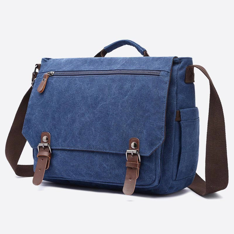 Messenger Bag für Herren, tragbar, großes Fassungsvermögen, Canvas, Business-Aktentasche