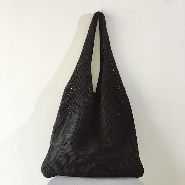 Einkaufstasche für Frauen im ethnischen Stil aus Wolle gestrickte Schultertasche
