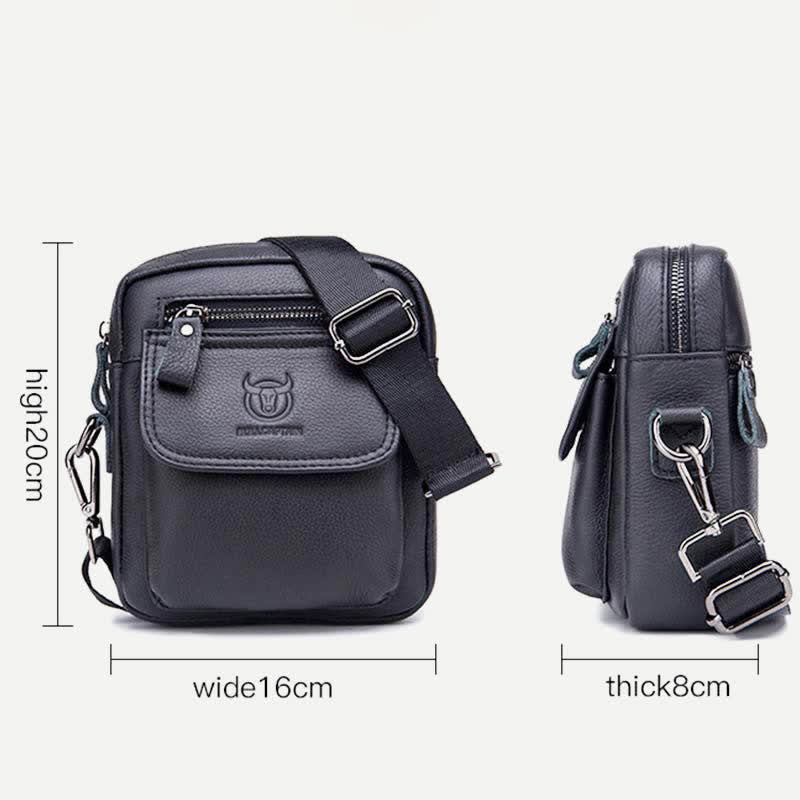 Umhängetasche aus echtem Leder für Herren, Messenger Bag, Schultertasche