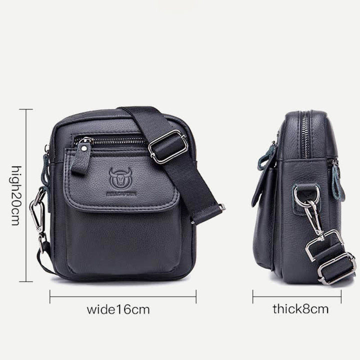 Umhängetasche aus echtem Leder für Herren, Messenger Bag, Schultertasche