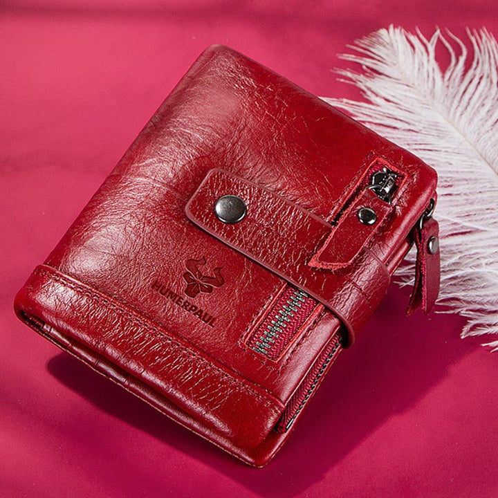 Retro-Geldbörse für Herren aus echtem Leder mit Kartenhalter und herausnehmbarem Münzfach