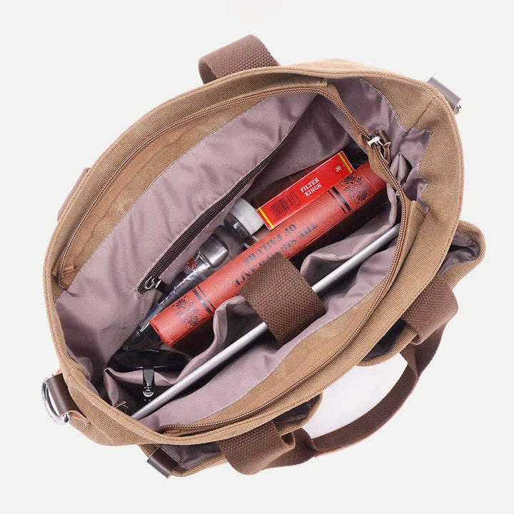 Canvas-Umhängetasche für Damen und Herren, Retro, lässige Handtasche, Arbeitstasche
