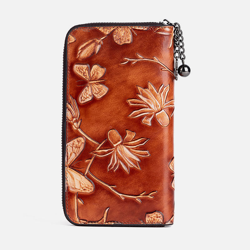 Retro Schmetterling Handtasche Frauen Elegante Lange Große Raum Leder Brieftasche