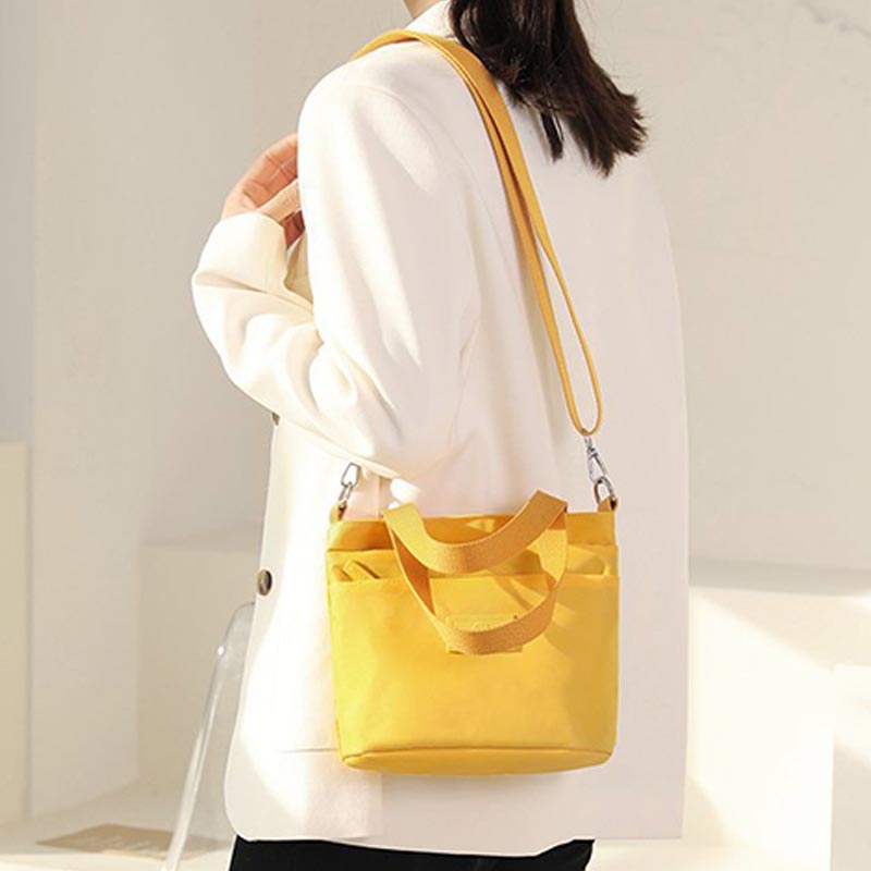 Funktionelle Umhängetasche Schultertasche Mehrere Taschen Leichte einfarbige Handtasche