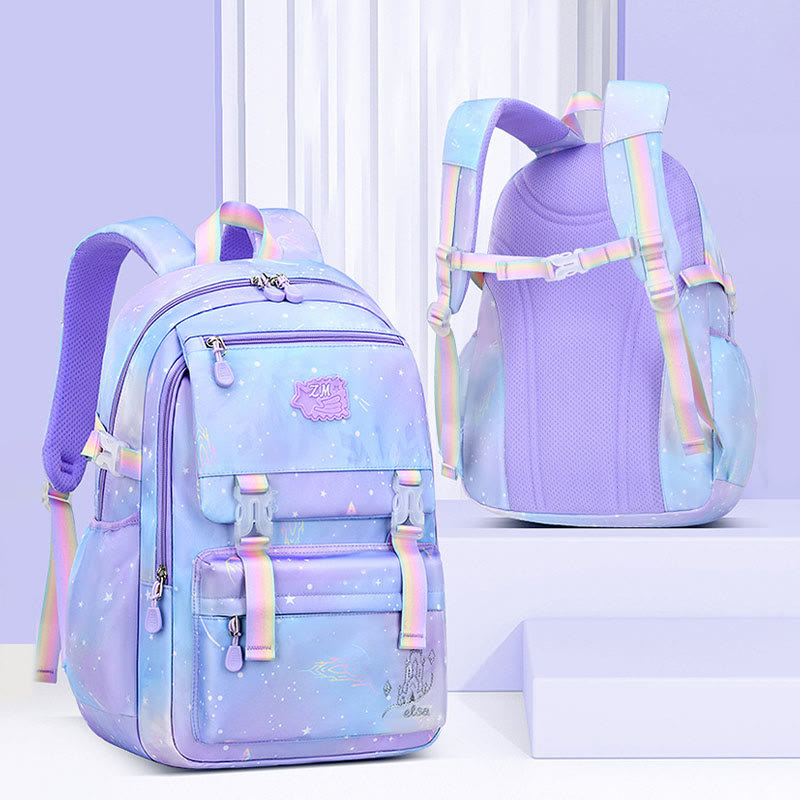Rucksack für Kinder mit Farbverlauf, leicht, große Kapazität, für den täglichen Gebrauch, Schultasche