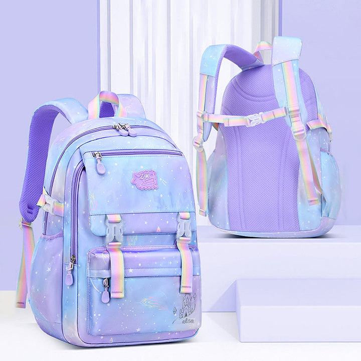 Rucksack für Kinder mit Farbverlauf, leicht, große Kapazität, für den täglichen Gebrauch, Schultasche