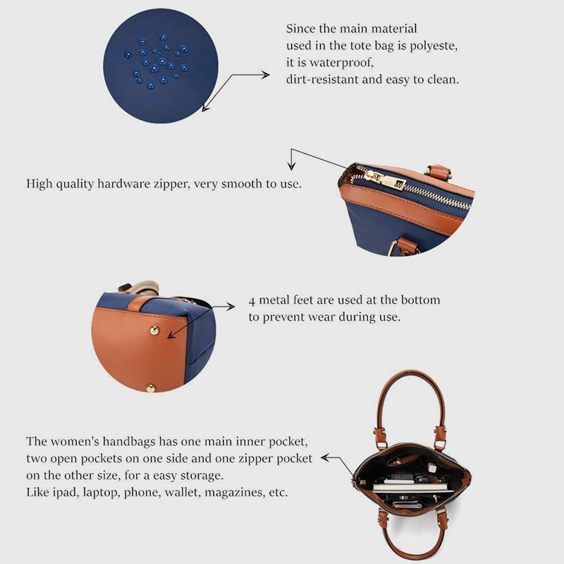 Top-Griff-Tasche für Damen, weiche, tragbare Oxford-Umhängetasche