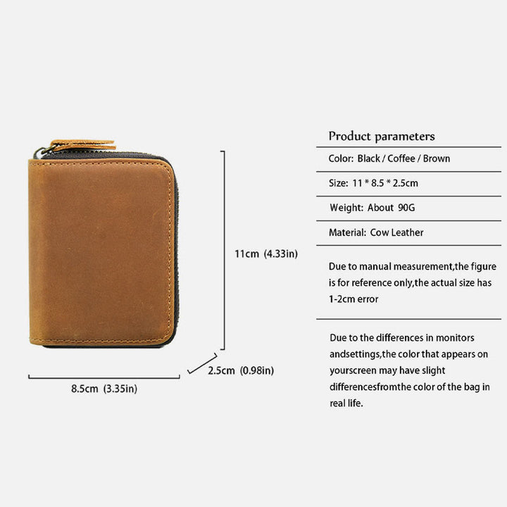 Retro Kurze Brieftasche Aus Echtem Leder Mehrere Slots Orgel