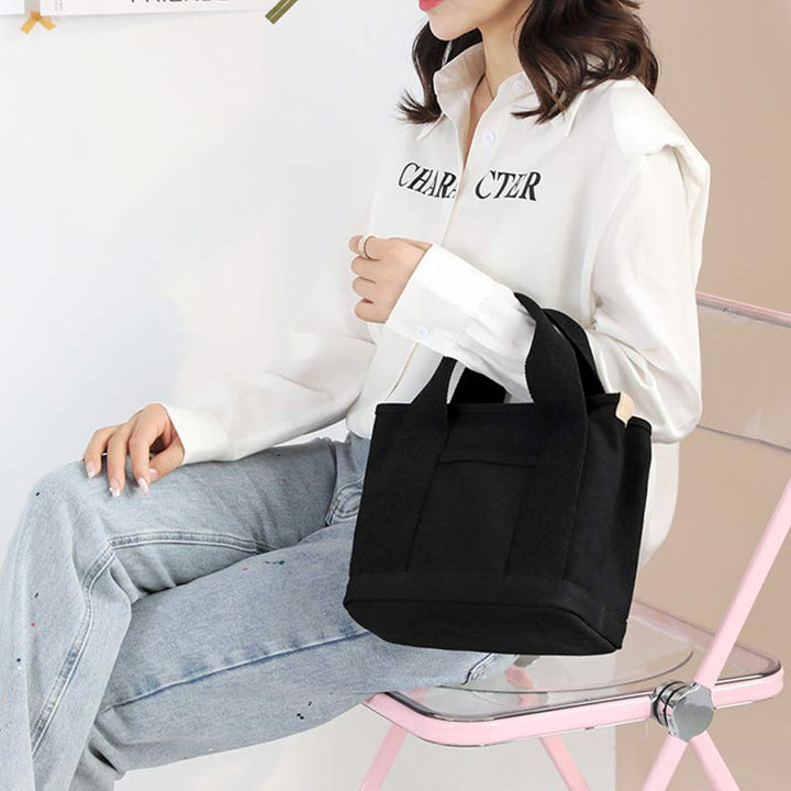 Handtasche mit mehreren Taschen für Damen, lässige Tragetasche aus Canvas, Geldbörse für den täglichen Gebrauch