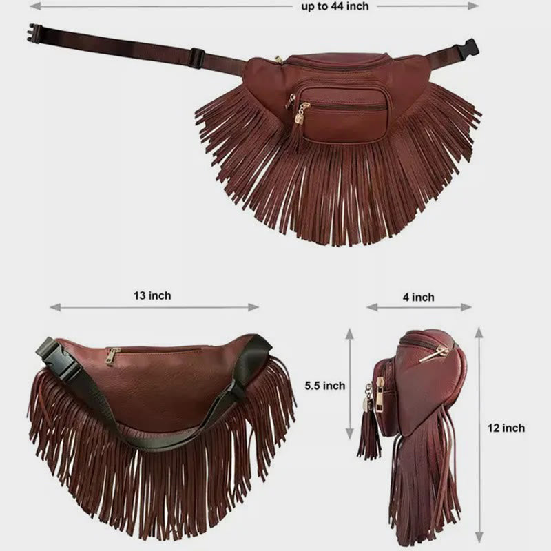 Gürteltasche für Damen, multifunktionale Umhängetasche mit Quaste für den Außenbereich
