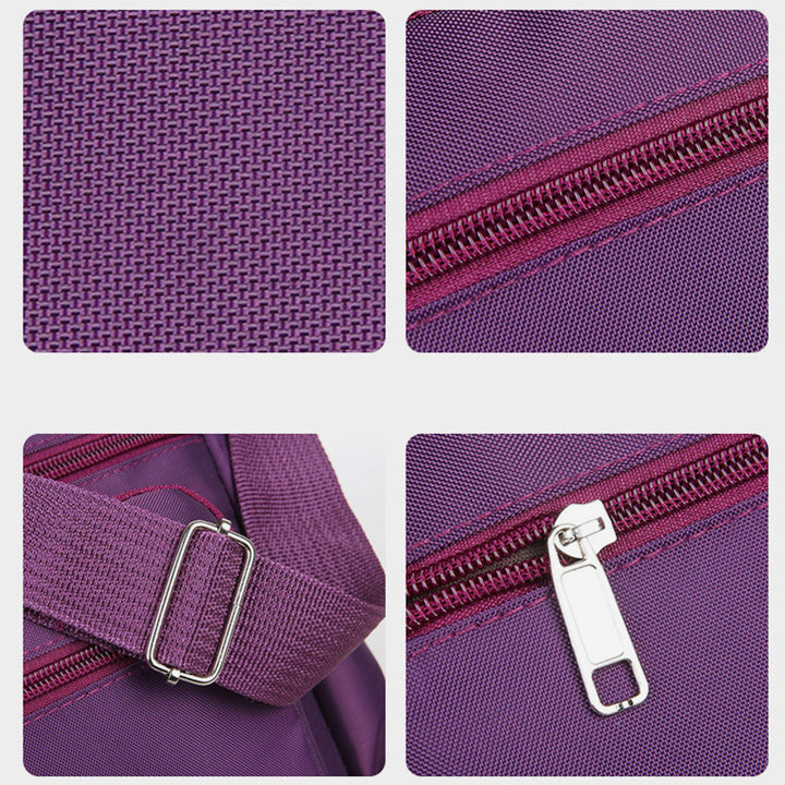 Wasserdichte Umhängetasche mit mehreren Taschen und Aufdruck