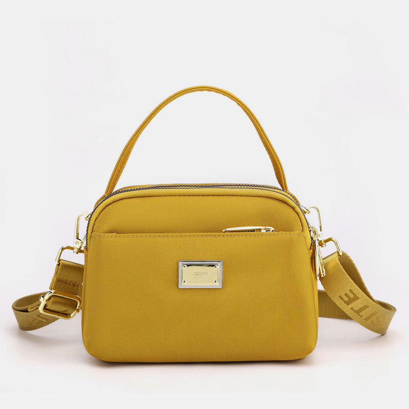 Leichte Umhängetasche aus Nylon mit mehreren Taschen für Damen, 3-lagig