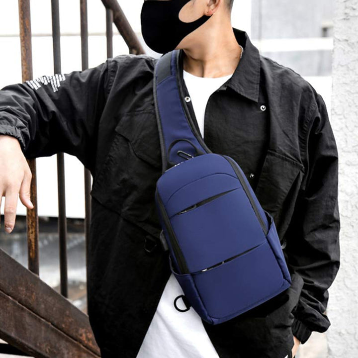Sling Crossbody Rucksack Umhängetasche für Herren mit USB-Ladeanschluss