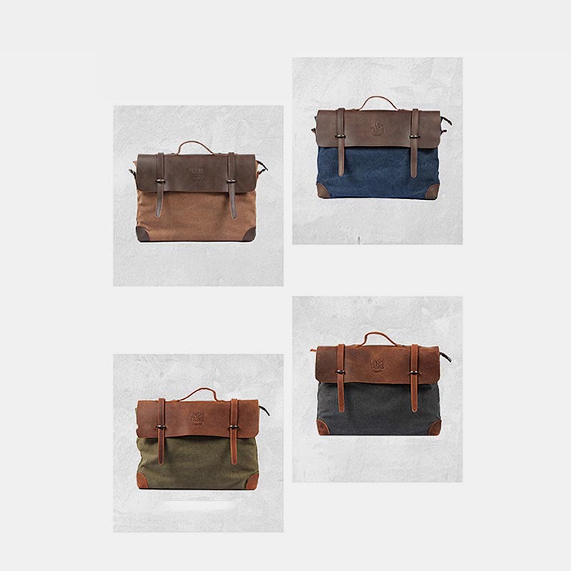 Umhängetasche für Herren, Canvas, lässig, Vintage, Dokumententasche