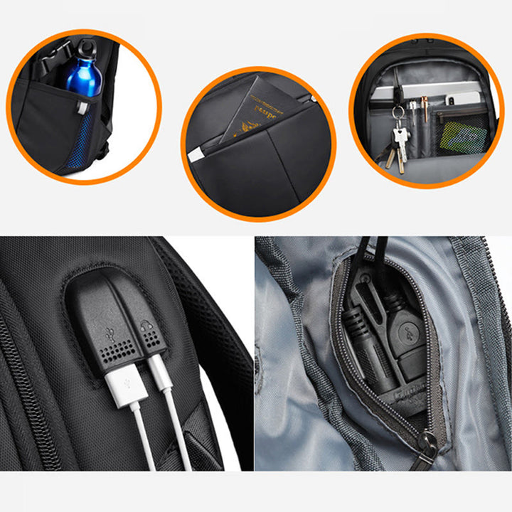 Rucksack für Herren, für Geschäftsreisen, Studenten, Laptop, Oxford, wasserdicht, Tagesrucksack