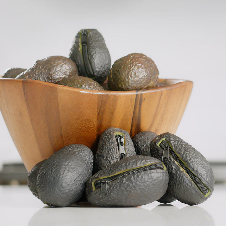 Kreative Geldbörse, lebendige Cartoon-Avocado-Form, Geldbörsentasche