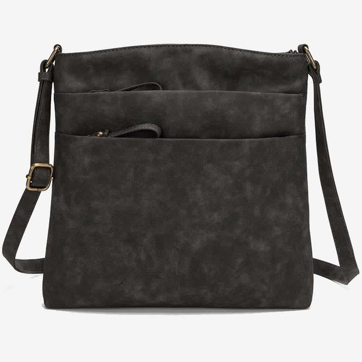 Umhängetaschen für Damen, mittlere Größe, 3 Reißverschlüsse, Schulterhandtasche aus Leder