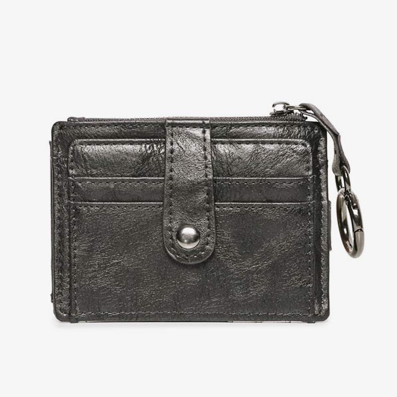 Schlankes Kartenetui, Vordertasche, Geldbörse, Kreditkartenhalter für Damen, mit Schlüsselanhänger