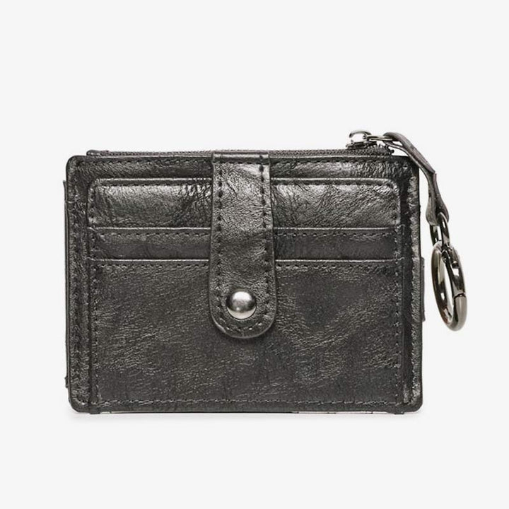 Schlankes Kartenetui, Vordertasche, Geldbörse, Kreditkartenhalter für Damen, mit Schlüsselanhänger