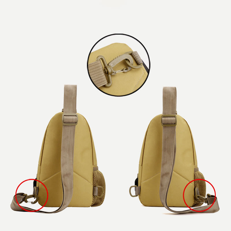 Schultertasche für Herren aus Canvas, lässig, sportlich, große Brusttasche