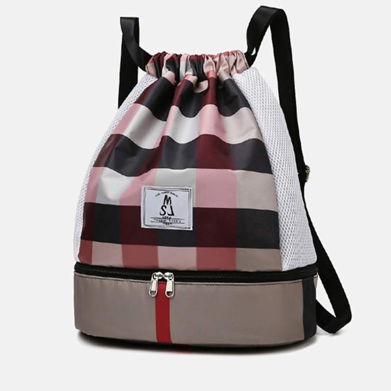 Wasserdichter Kordelzug-Rucksack, Sportsack, Mini-Reise-Tagesrucksack mit Schuhfach