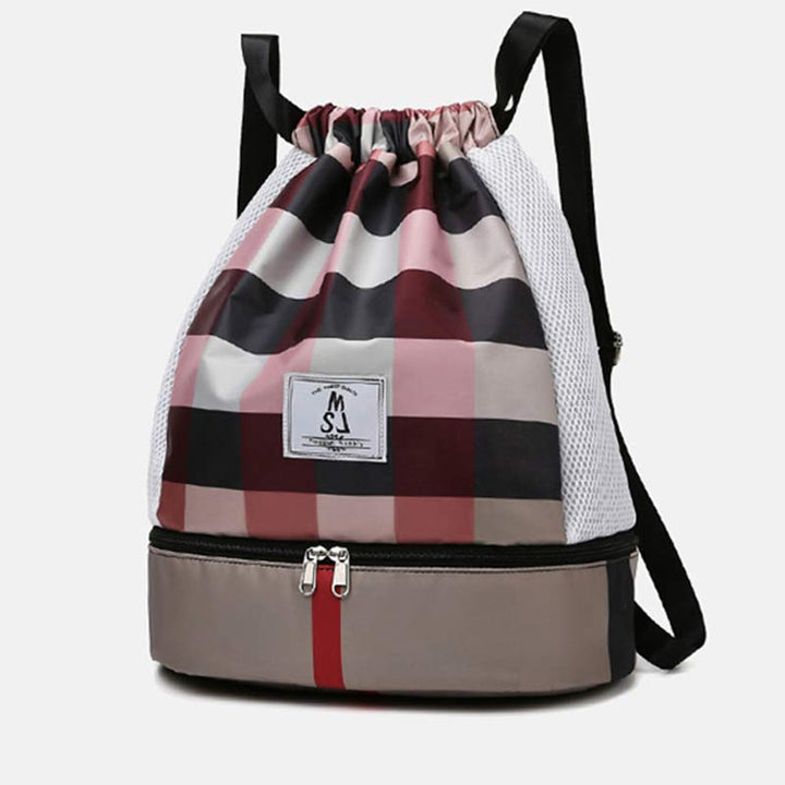 Wasserdichter Kordelzug-Rucksack, Sportsack, Mini-Reise-Tagesrucksack mit Schuhfach