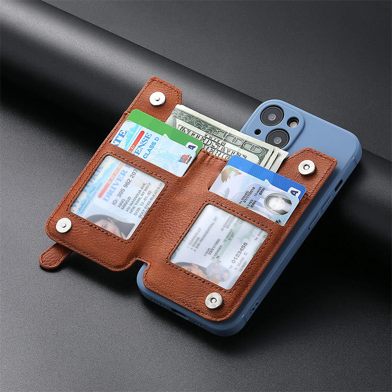 Brieftasche für Telefon Creative Stick Clamshell Style Zurück Kartenhalter