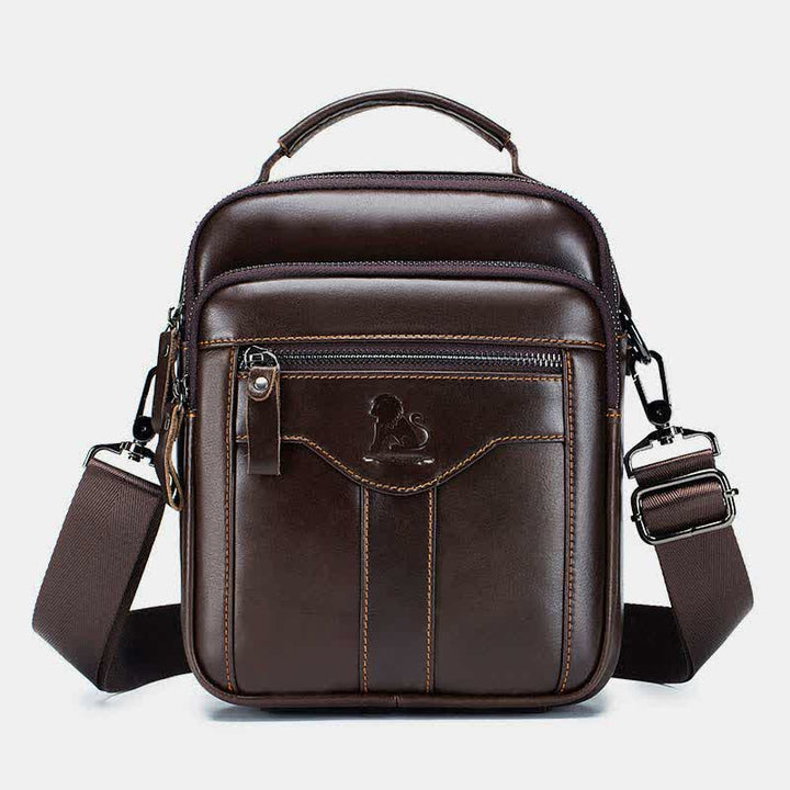 Kleine Umhängetasche aus echtem Leder mit mehreren Taschen, Schultertasche, Reisetragetasche