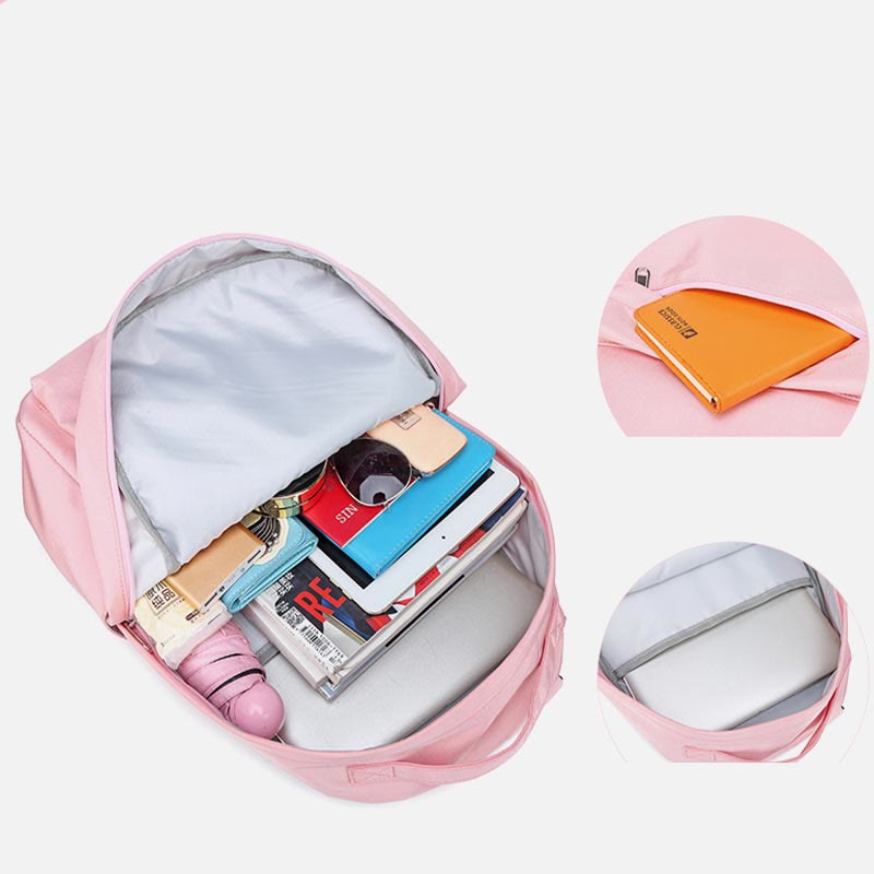 Rucksack für Damen, Campus, einfarbig, für Studenten, große Kapazität