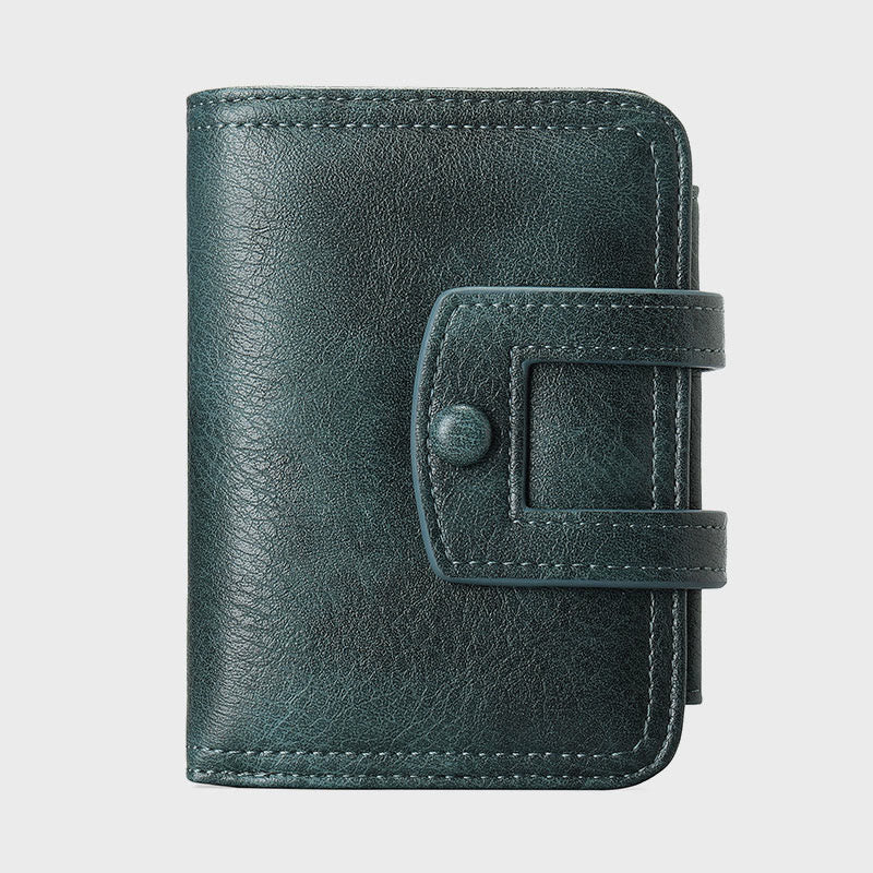 Geldbörse Damen Retro Schlank Leder RFID Einkaufstasche