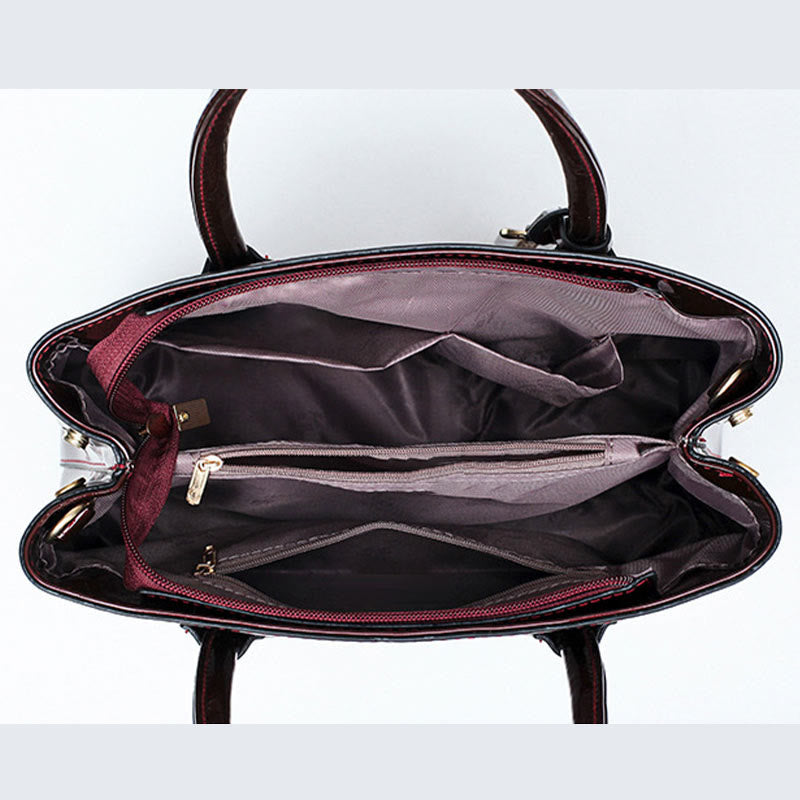 Retro Spiegel glänzend Leder Bucket Bag Damen Umhängetasche - image 1