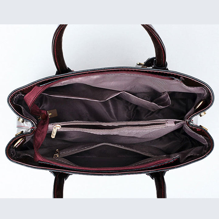 Retro Spiegel glänzend Leder Bucket Bag Damen Umhängetasche - image 1