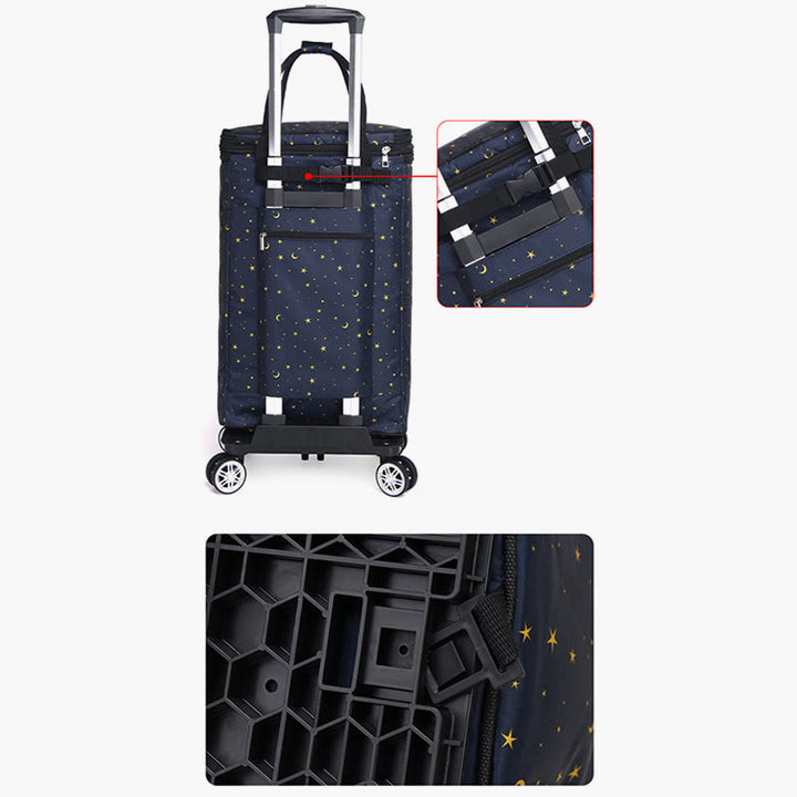Zusammenklappbarer Einkaufswagen für Frauen, tragbare Alufolie, Konservierung, Rolltasche