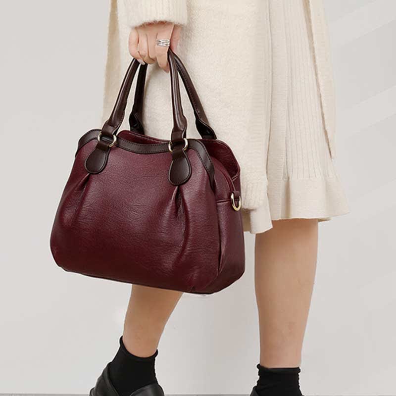 Tragetasche mit drei Fächern für Damen, große Hobo-Handtasche, Umhängetasche
