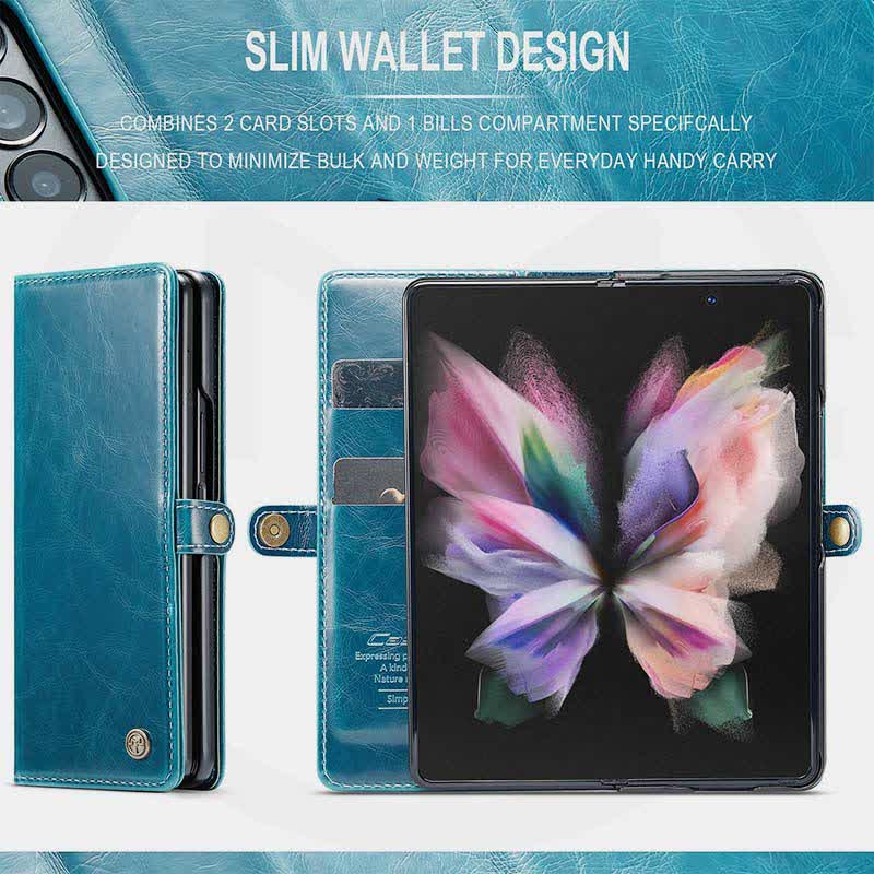Folio Flip Handyhülle PU Leder Brieftasche für Samsung Galaxy Z Fold 4 /Z Fold 3 / Z Fold 5