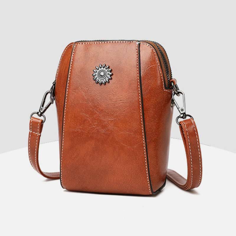 Weiche Leder-Telefontasche für Damen Crossbody Mini Bag