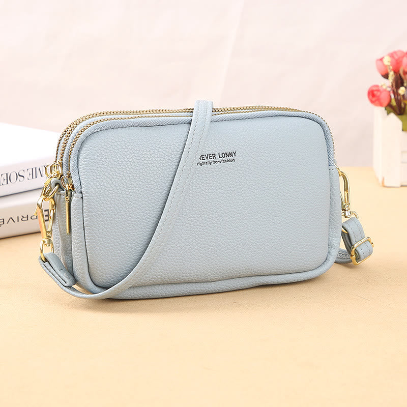 Handytasche mit drei Fächern für Damen, große Umhängetasche