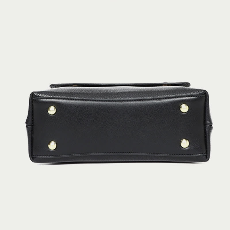 Retro-Tasche mit Henkel für Damen aus Leder mit Litschi-Muster