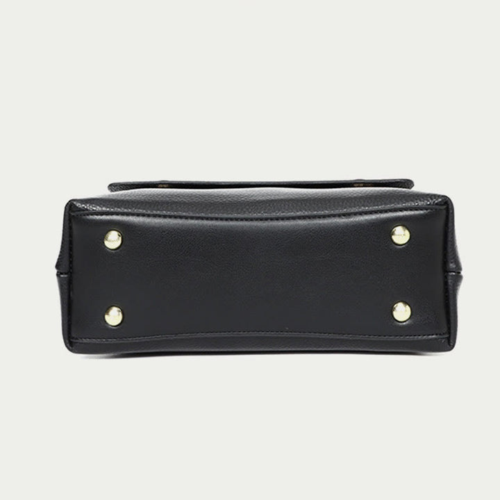 Retro-Tasche mit Henkel für Damen aus Leder mit Litschi-Muster