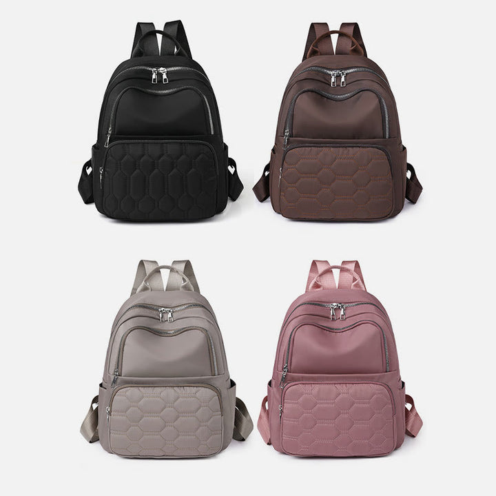 Gesteppter Nylon-Rucksack, stilvoller, einfarbiger Reise-Tagesrucksack für Damen