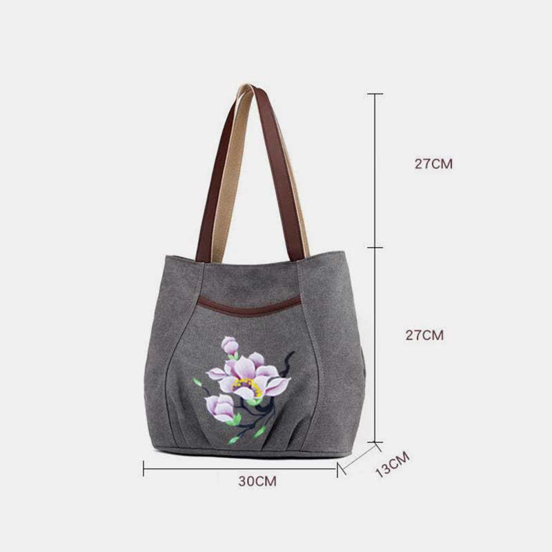 Lässige Canvas-Tragetasche mit mehreren Taschen für Damen, Umhängetasche mit Henkel