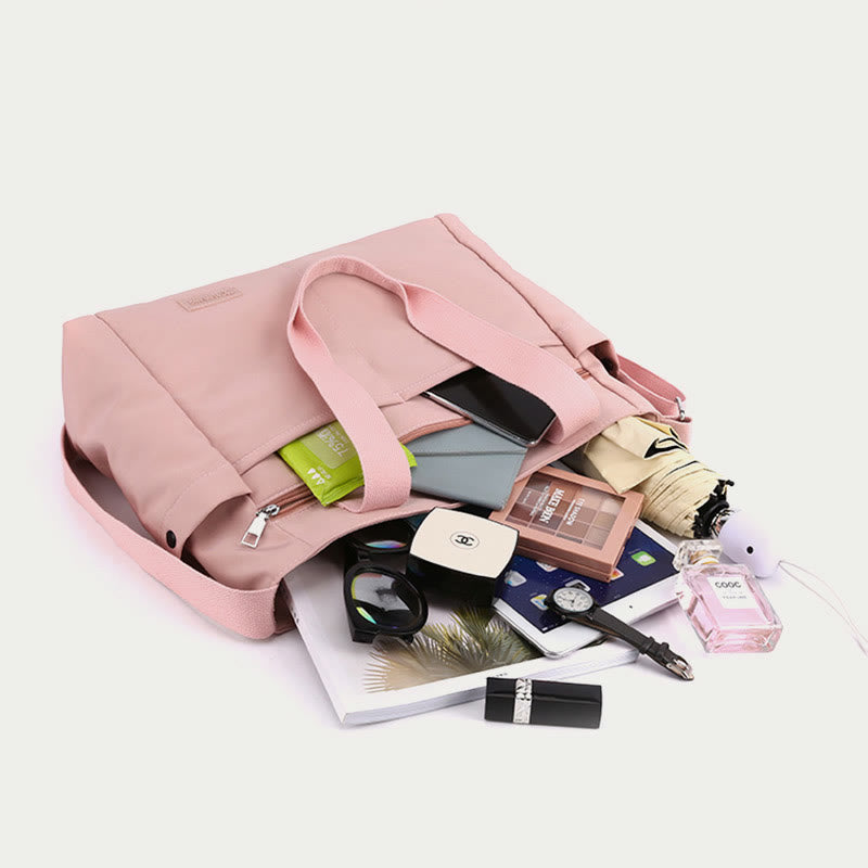 Minimalistische Tragetasche für Damen, große Handtasche aus Nylon für die Schule und Fitness